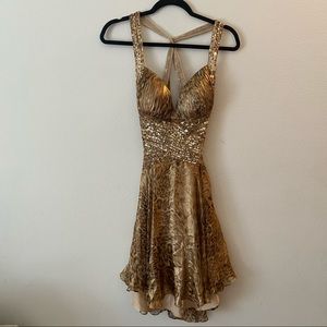 Sherri Hill Leopard Print Silk Prom Dress